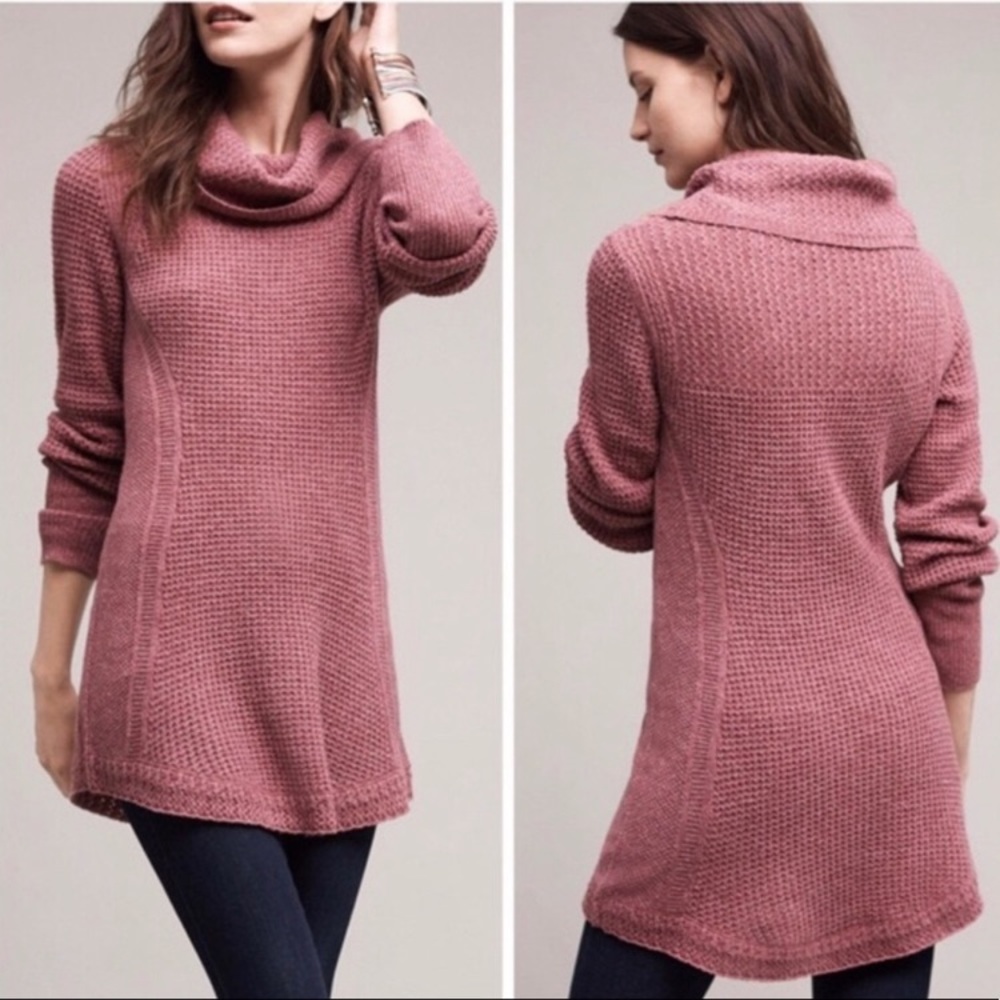 Angels of the North pink cowl neck sweater small